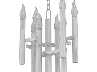 Brass Chandelier 3D model