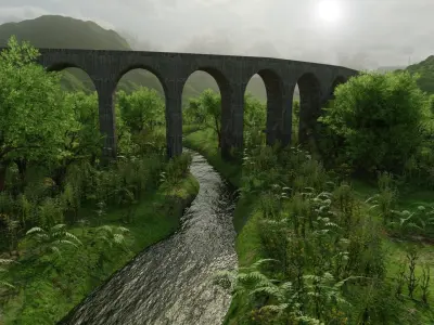 Scene harry potter and goblet of fire bridge 3D model