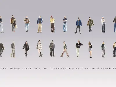 ArchViz People Street Contemporary 20 Modern Urban Characters 3D model