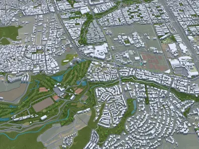 Cali Colombia 30km AI Low-poly 3D model