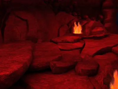 Skull Cave tunnel mine modular kit environment rock terrain 3D model