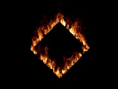 fire window burning square  3D model