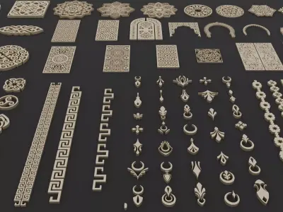 Decorative 3D Pattern Collection  3D model