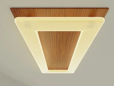 Wooden Ceiling Lamp Free low-poly 3D model