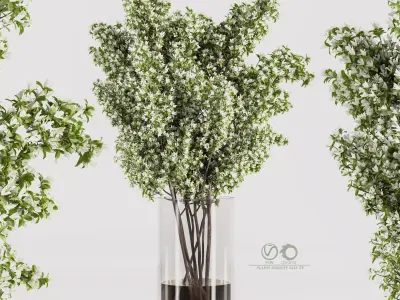 plants bouquet vase 24 3D model