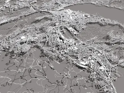 Cityscape  Lucerne Switzerland 3D model