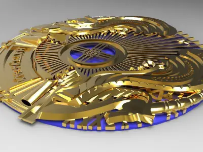 Coat of Arms of Republic of Kazakhstan 3D model