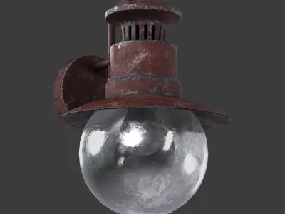 Old Rusty Street Lamp 3D model