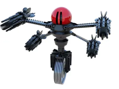 Robot Cyborg Racer SciFI Game Character Low-poly 3D model