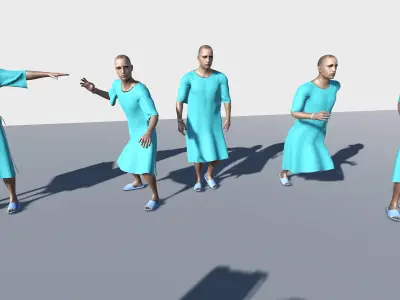 Animated Patient Character with Hospital Props  Low-poly 3D model