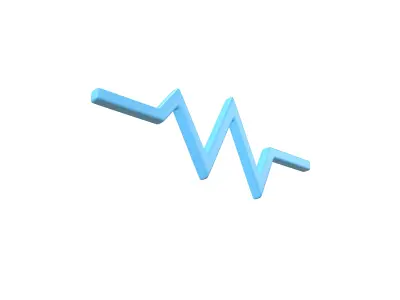 Pulse Symbol v2 002 Low-poly 3D model