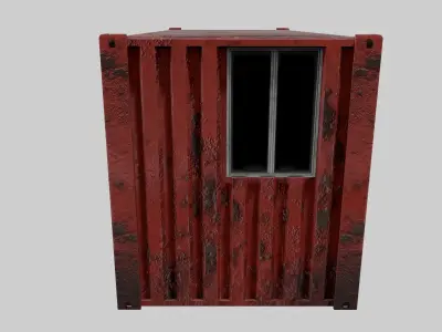 Old Red Container Office 3D model