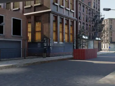 City with rail bridge 3D model