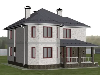 house silhouette of at night 3D model