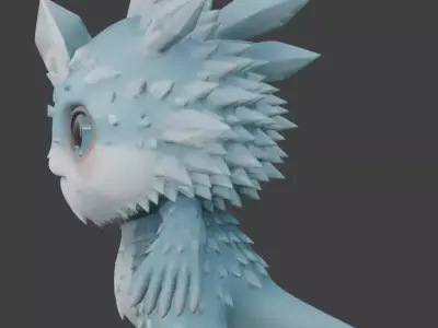 Friendly Frostling 3D Character Low-poly 3D model