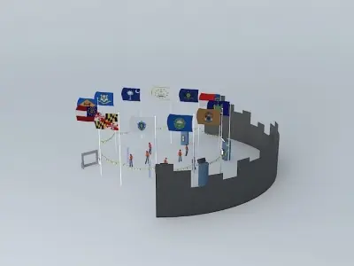 Burning Man Theme Camp concept Free 3D model