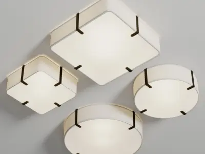 Elba Square - Elba Round ceiling light Low-poly 3D model