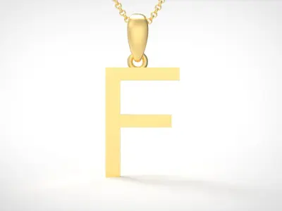 Model 607 Classic Initial Light F Letter 3D print model