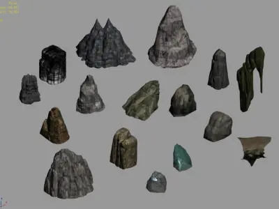 Game Various types - rock 021 3D model