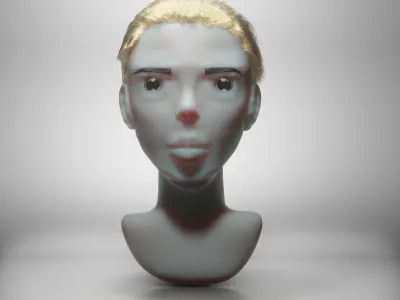 alien girls head 3D model