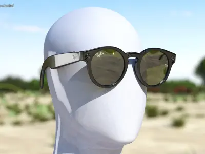 Ray Ban Stories Round Smart Glasses Dark 3D model