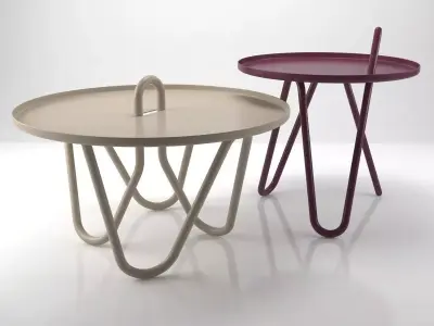 Oasis two side tables with round top 3D model
