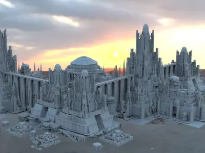 Babylon temple City structure 3D model