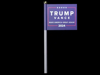 Donald Trump Election Flag Low-poly 3D model