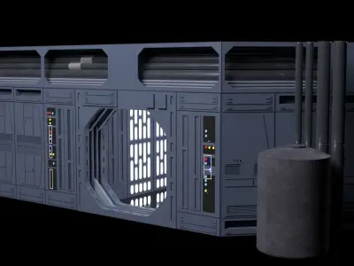 Set 1b - Death Star Small Hangar Entrance 1-12 scale blackseries 3D print model