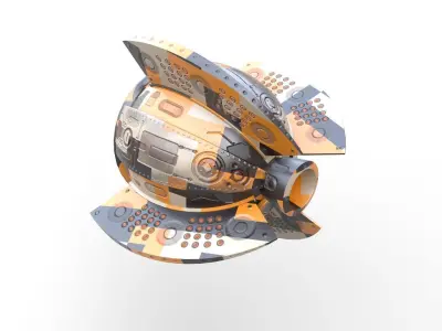 Space Drone SciFi - PBR Low-poly 3D model