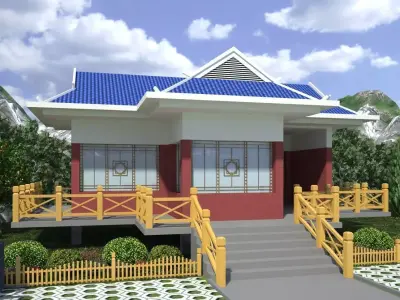 villa house design in philippines 3D model