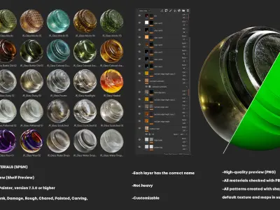 Glass Smart Materials for Substance 3D Painter  Texture