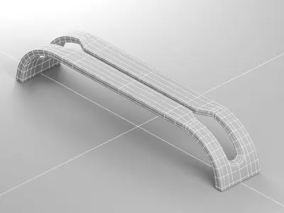 Modern Curved Bench 3D model