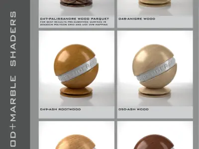 Shaders for VrayforC4D - Bundle 02 Marble and Wood 3D model