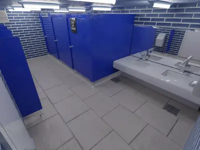 Public Restroom Assets Low-poly 3D model