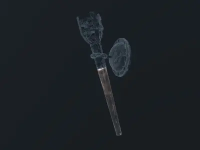 Medieval Torch Low-poly 3D model order