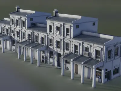 European Building 09 Low-poly 3D model