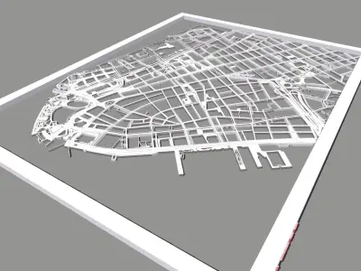 New York USA Streets and roads  3D print model