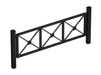 Street fencing metal fence 3D model