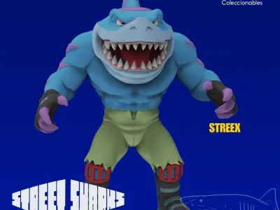 Street Sharks - Streex - Full figure 3D print model