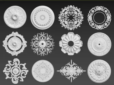 Plaster Ceiling Medallion 3D model