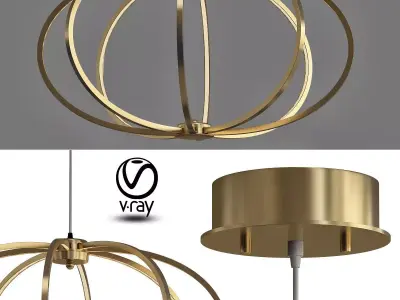 Leggero Collection 8 Light Gold LED Pendant 3D model
