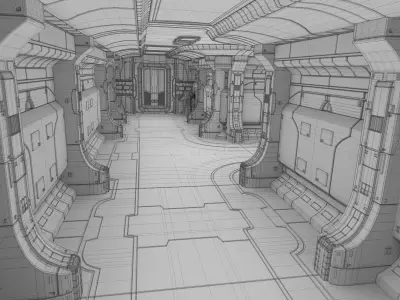 Polyguardian Cruiser Corridor 3D model