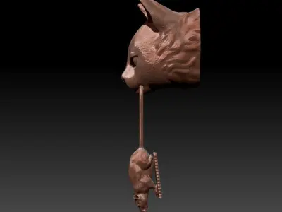 Cat Door Knocker 3D print model