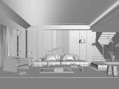 Indoor model of the reception room 3D model