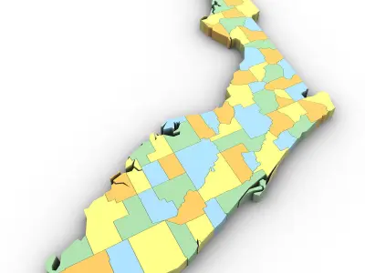 Florida Political Map 3D model