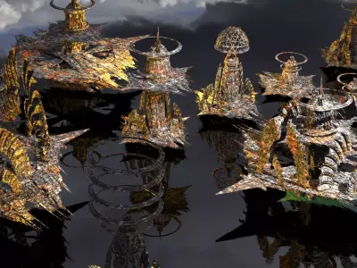 Cyberpunk Dystopian Fire embers collection Low-poly 3D model