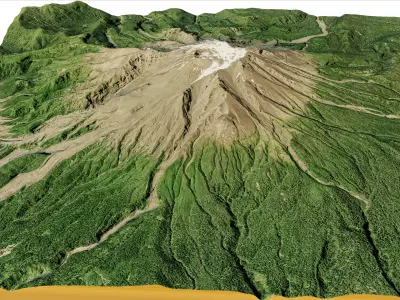 Calbuco volcano 3d model terrain Low-poly 3D model