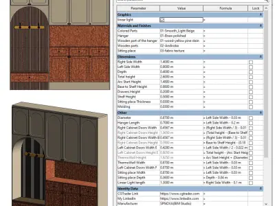 Parametric Entryway Closet and Shoe Rack Revit Family 3D model