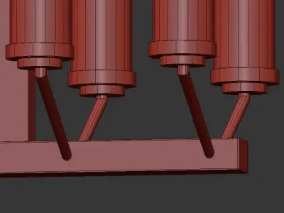 Modern 8 six light chandelier gold 3D model